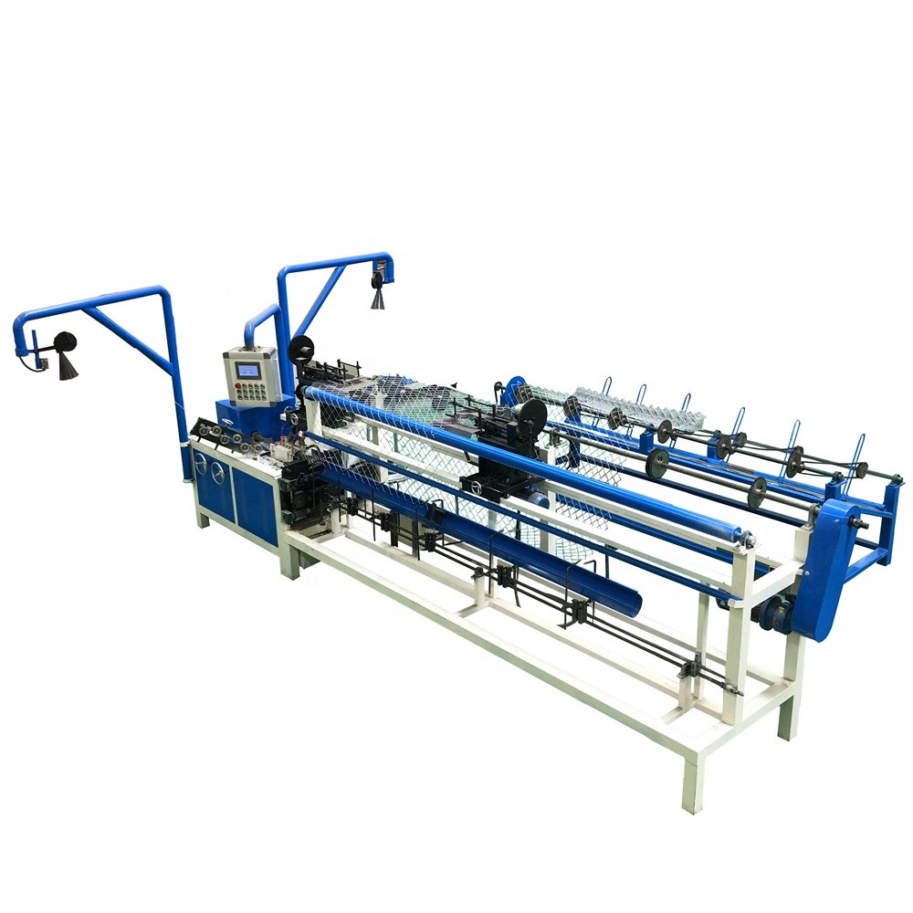 Automatic CNC double wire chain link fence machine with PLC control