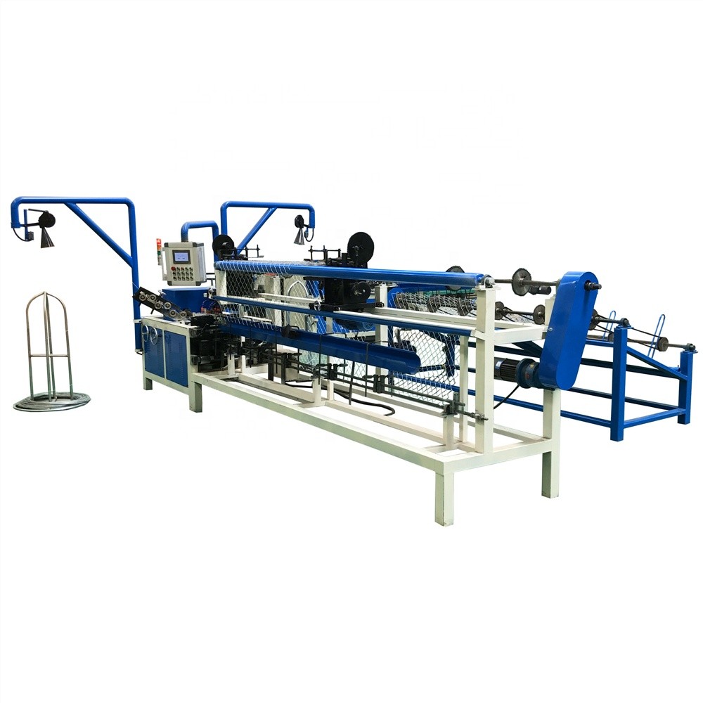 Automatic CNC double wire chain link fence machine with PLC control
