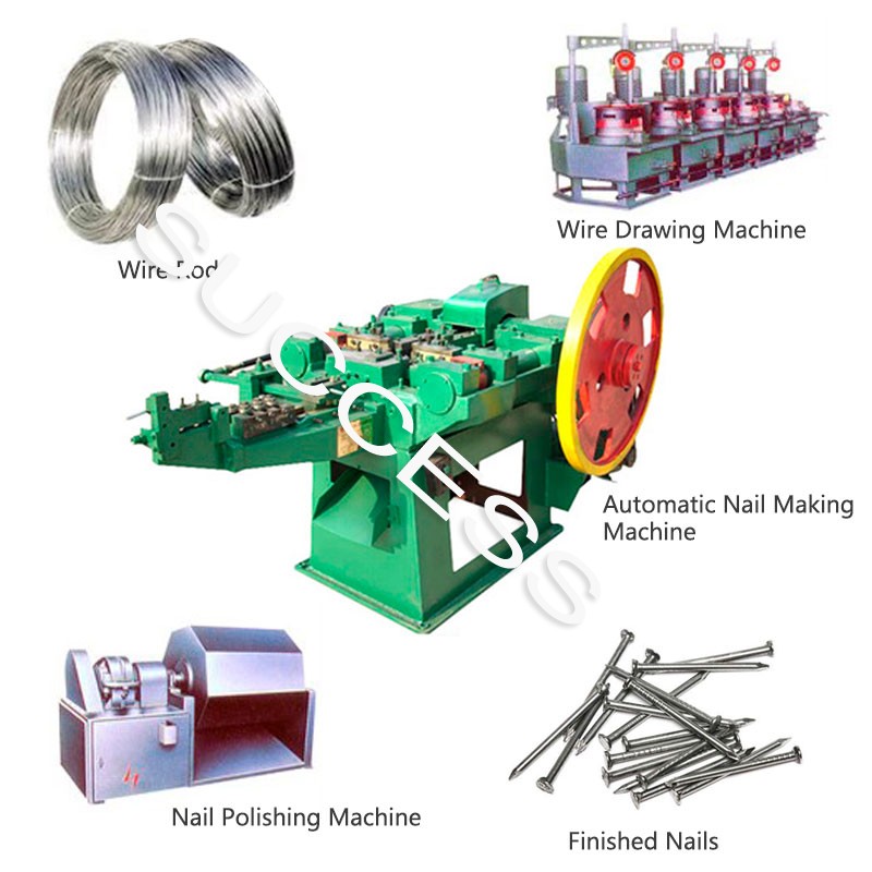 Automatic iron wire nail making machine