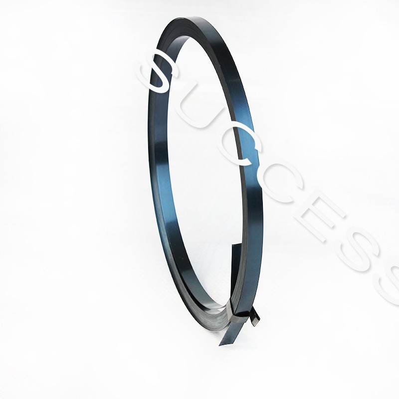 Bluing steel strips for packing and binding