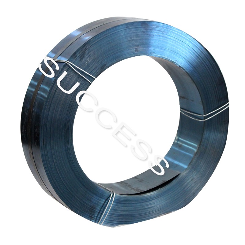 Bluing steel strips for packing and binding