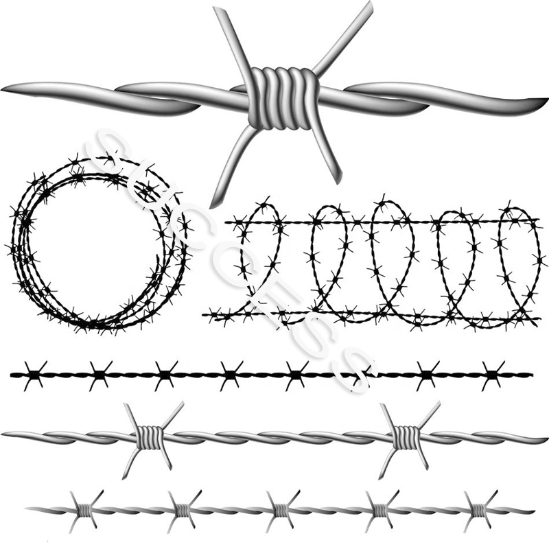 2mm thickness 125mm distance galvanized wire twisted barbed wire