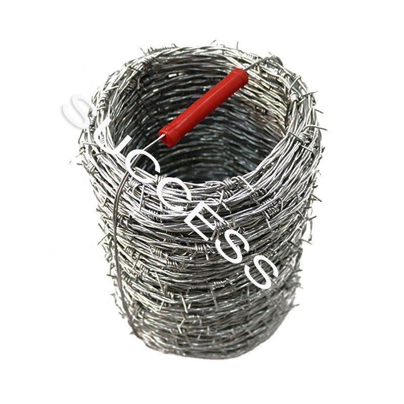 2mm thickness 125mm distance galvanized wire twisted barbed wire