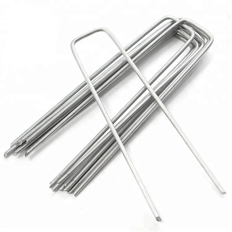 steel turf pegs U shape nails ground pin ground stake sod landscape fence staple garden securing pegs